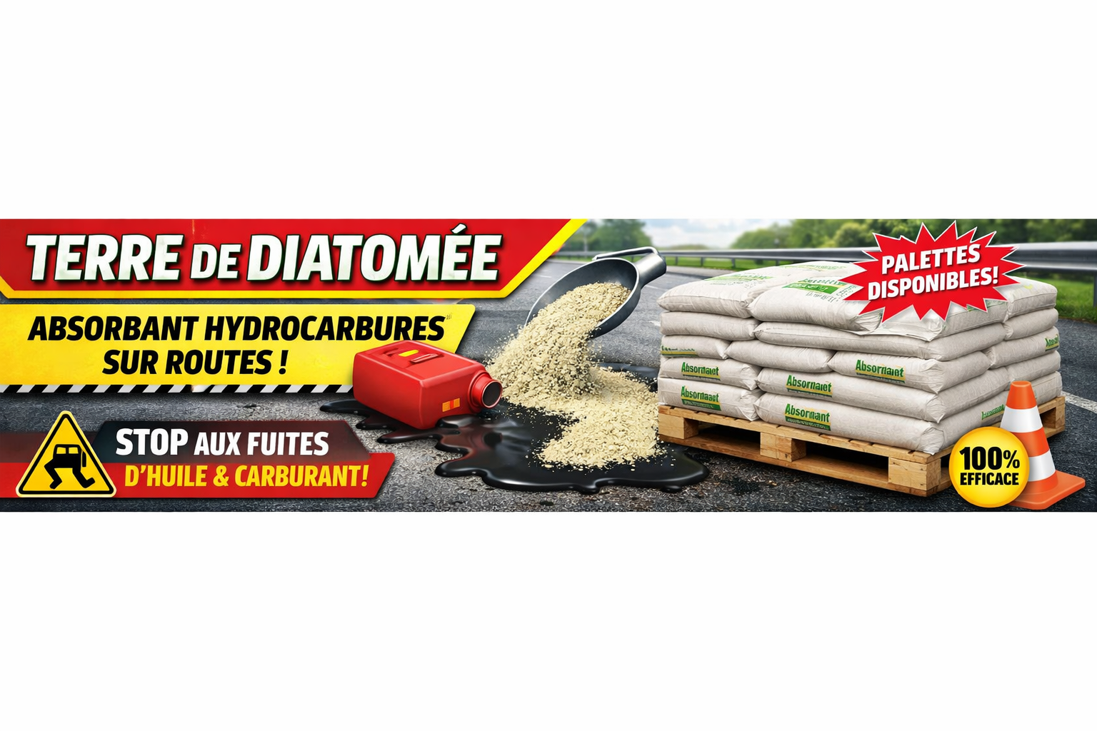 Absorbant routier en terre de diatomée — France Déneigement
