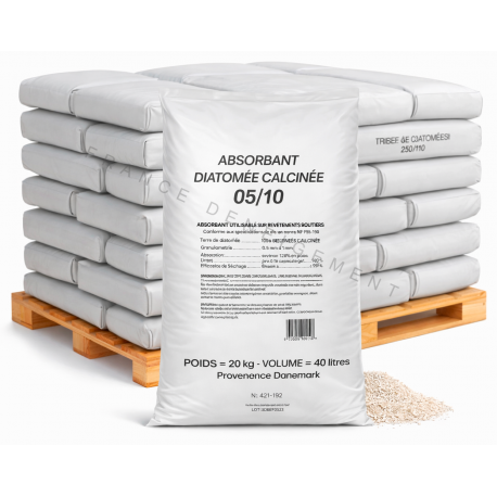 Absorbant Routier - Terre de Diatomée 05/10 - 1 Tonne - 50 sacs de 20 kilos