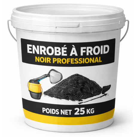 Enrobé à Froid professionnel Noir – Seau de 25 KG – Réparation Voirie