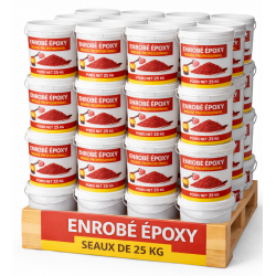 Enrobé époxy rouge à froid – Palette de 1 Tonne en seaux de 25 KG – Qualité professionnelle