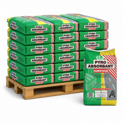 Absorbant végétal écologique - Pyro Absorbant ignifugé - Palette 50 sacs de 40 L