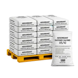 Absorbant routier hydrocarbure terre de diatomée — Palette 300 kg — 15 sacs de 40 L